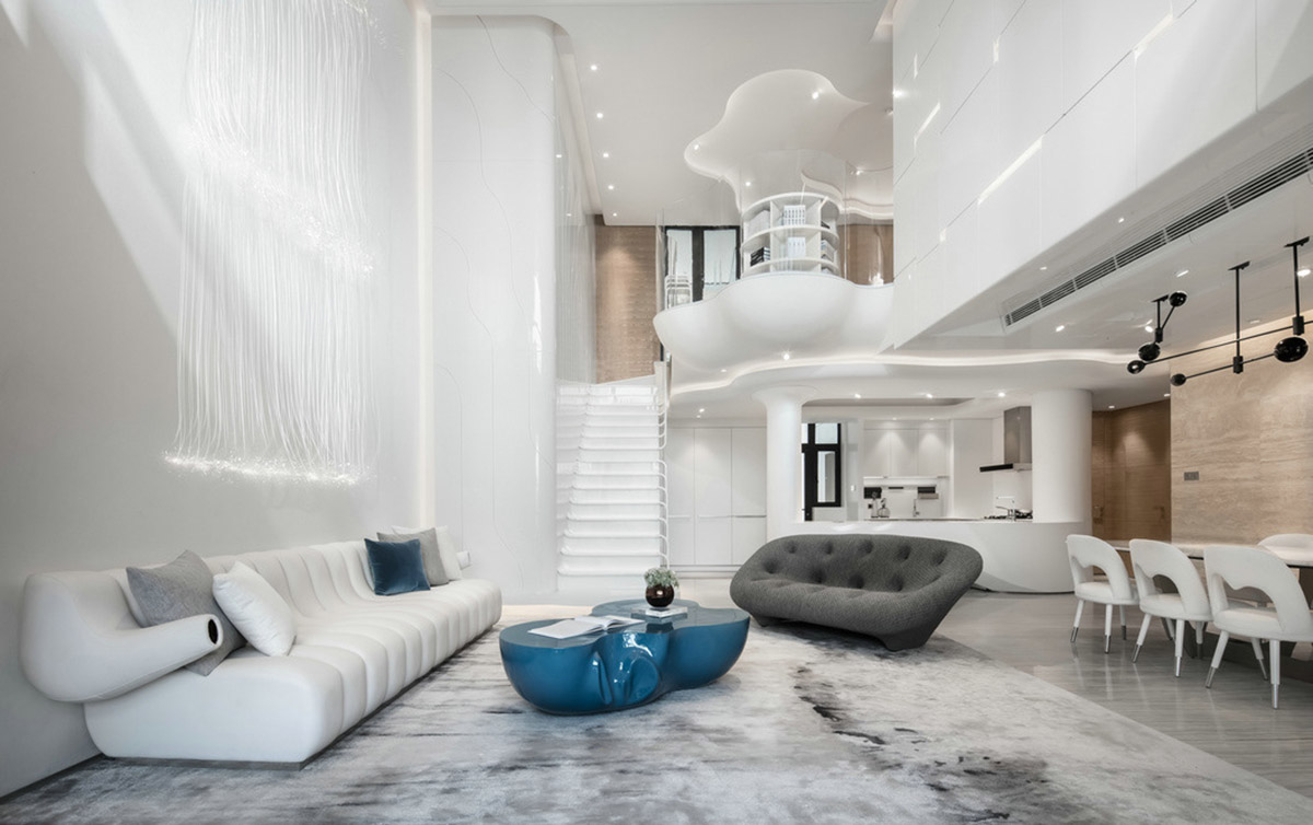 futuristic palatial living room
