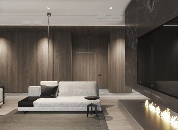 Luxury Modern Interior With Unified Wood Clad Decor