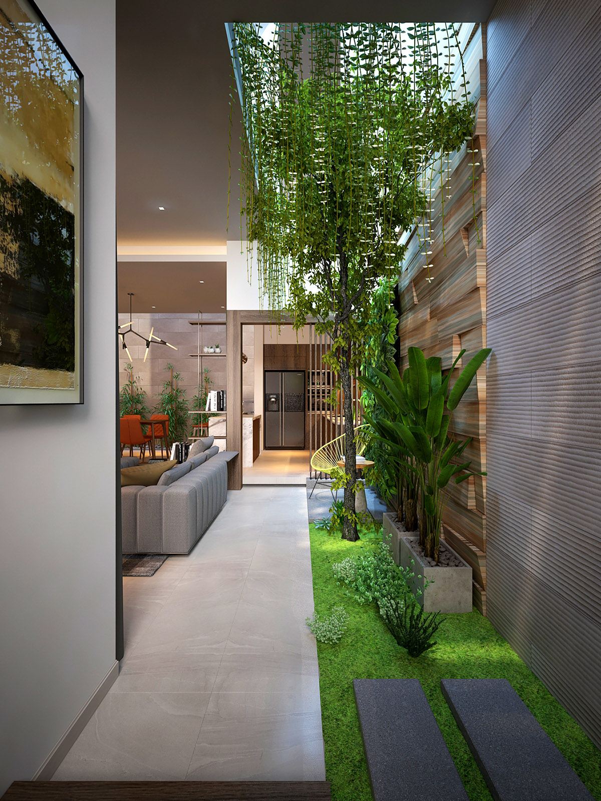 green inside spaces indoor courtyard homes gardens courtyards garden room designing terrariums feature beautiful interior living outdoor natural attached walls