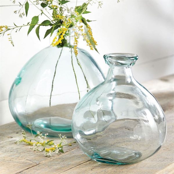 Set of 2 Decorative Modern Clear Glass Vase Love Birds Wedding Gift Home Decor 