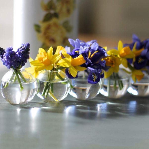 Size : A Purple Clear Glass Vase Nordic Tower Type Fine Single Flower Small Fresh Vase for Hydroponics Plants Desktop Glass Bottle