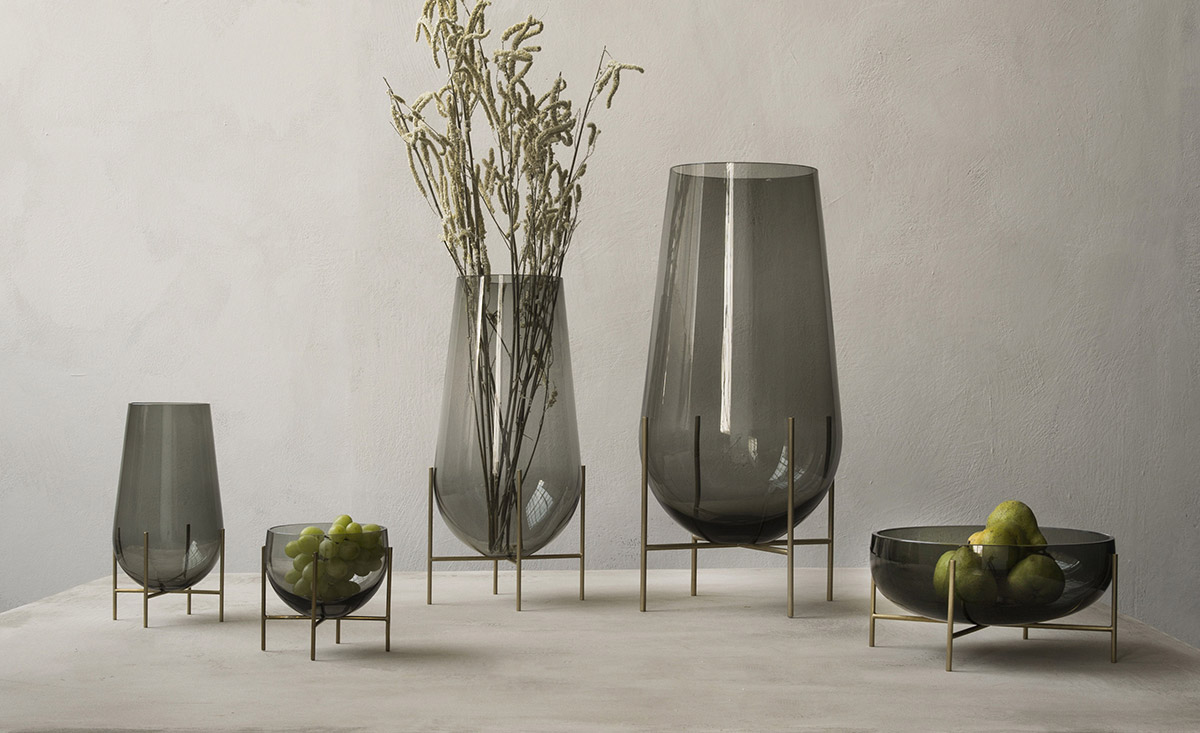Set of 2 vases Cylinder Flower vase Blown Gold Ornaments Household Products Decorative vase