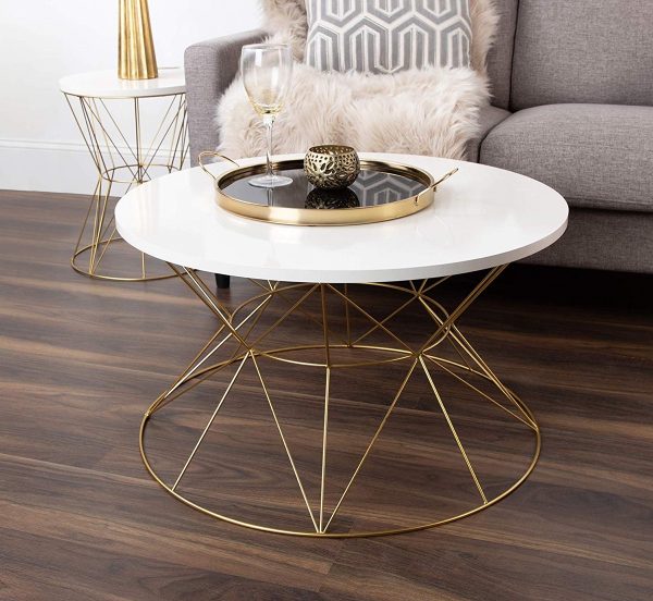 Modern Round coffee Table Decor Round Side Table for Living Room Home and Office 