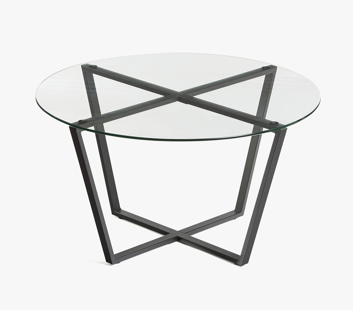 Modern Round Glass Coffee Table With Steel Base Under 100 Interior