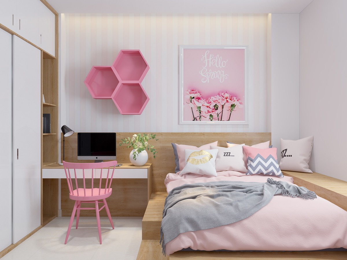 Pink and white Bedrooms 