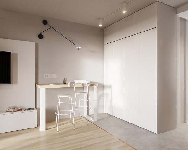 Three Modern Apartment Interiors Under 40 Square Meters (With Layouts)