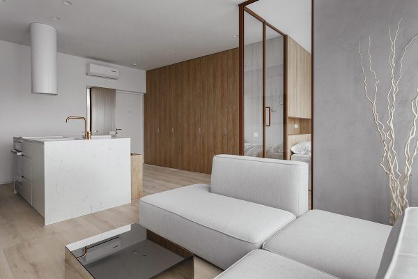 Three Modern Apartment Interiors Under 40 Square Meters (With Layouts)