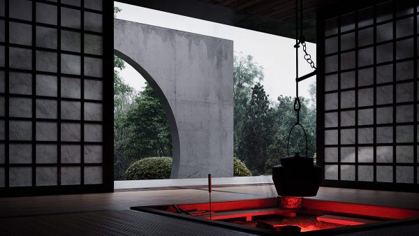 A Terraced Japanese Garden House Filled With Sculptural Art