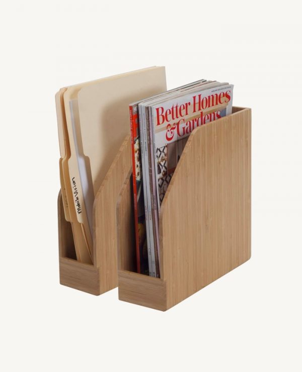 Wooden Magazine Rack Floor Standing Brown Newspaper Storage Holder 