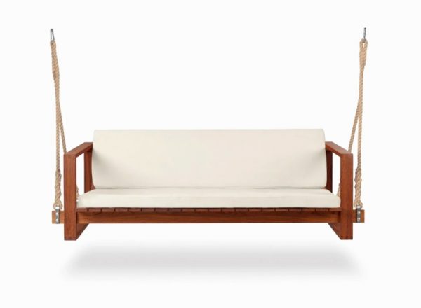 Hanging Loveseat Porch Swing with Cushion by Jeco 