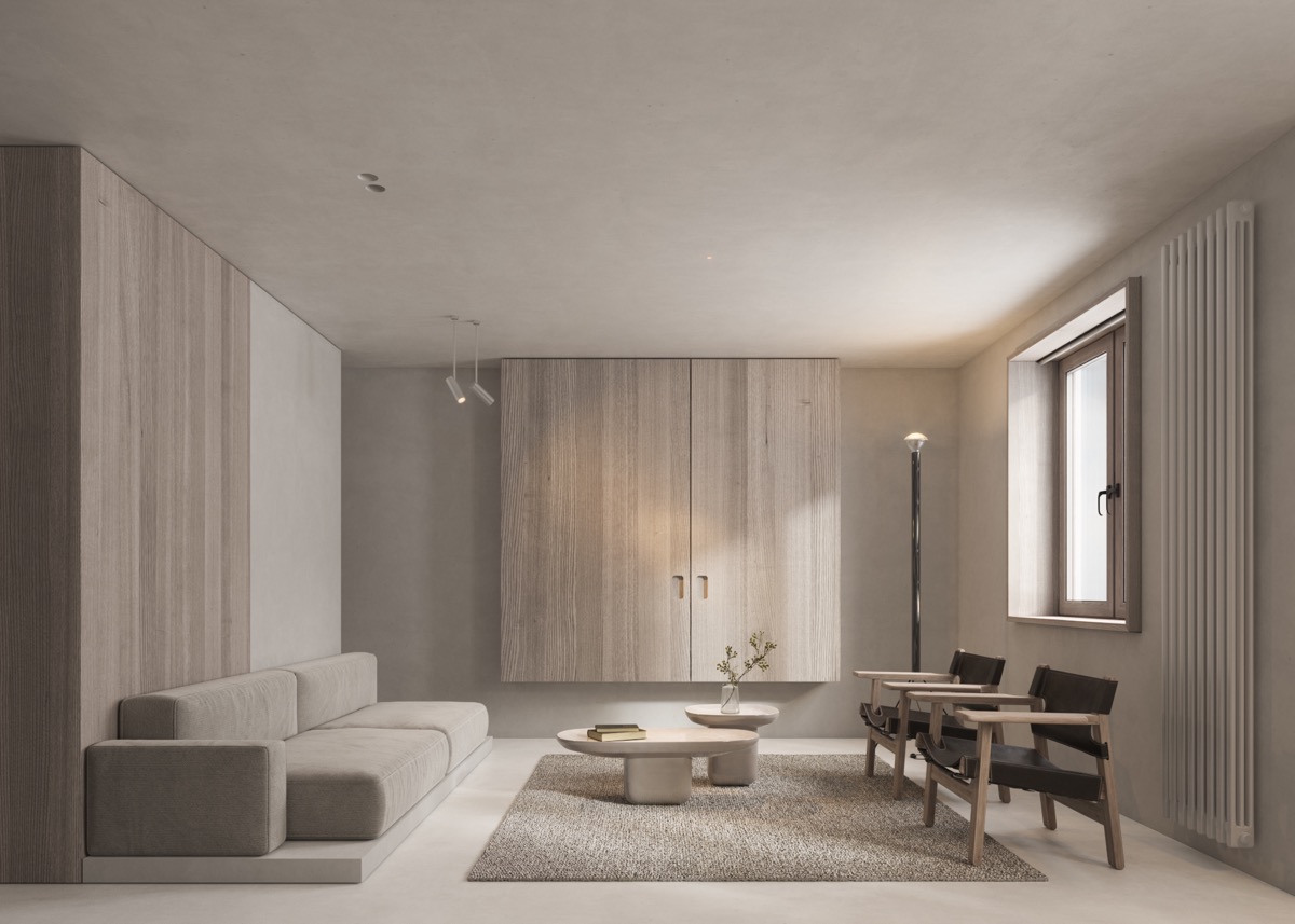 neutral minimalist living room