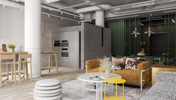 Two Industrial Style Homes With A Colourful Twist