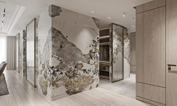 Magnificent Modern Marble Interior With Metallic Accents