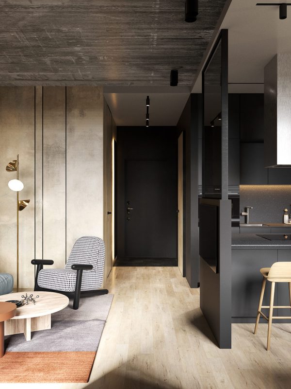 2 Small Apartment Layouts With Deliciously Dark Decor Ideas