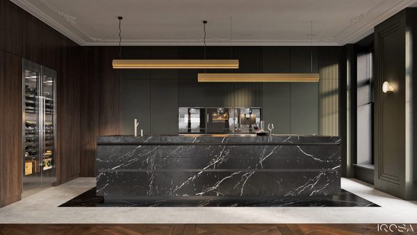 black marble kitchen | Interior Design Ideas