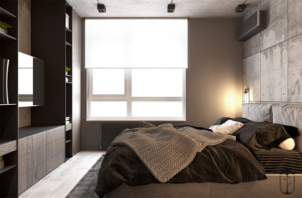Grey Modern Industrial Apartment Interiors