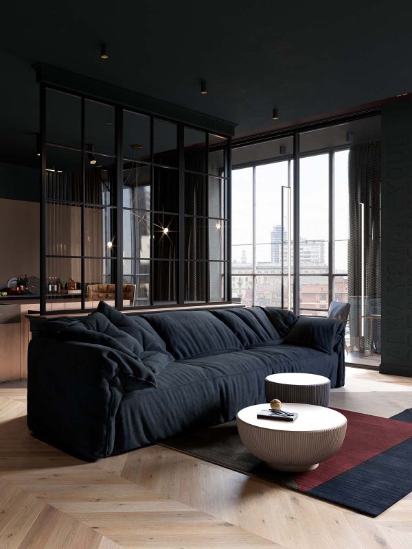 2 Small Apartment Layouts With Deliciously Dark Decor Ideas