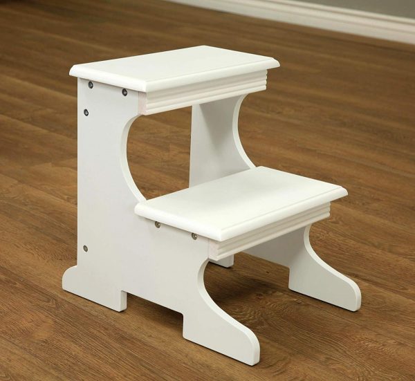 Step Stool Wood Holds Up to 400 LBS- Ebony Solid Kitchen Step Stool by ECROCY Need Assemble