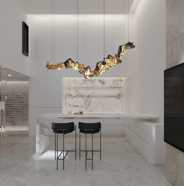 Dramatic Marble Accents in 3 Modern Homes by Shexia Space Design