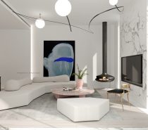 Immaculate White Interior Design With Luxurious Marble Decor