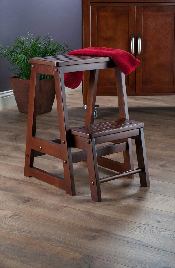 WOODEN STEP SEAT STOOL FOLDABLE ROUND CHAIR SMALL STOOL KITCHEN BIRCH WOOD BEECH 