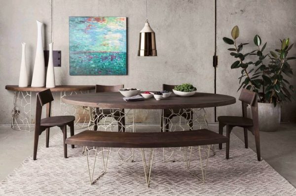 Featured image of post Curved Settee For Dining Table - 2019 anchoring the dining area is a curved settee designed to hug a round table the couple has owned for 30 years.