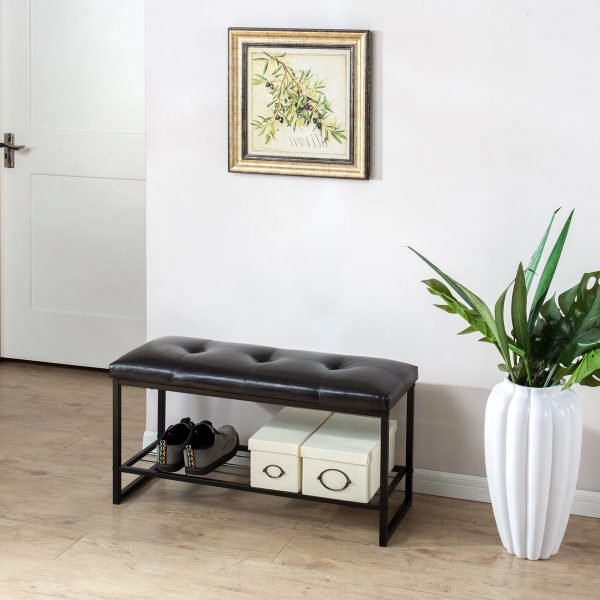A Rustic Metal Foyer Bench Where Modern Industrial And