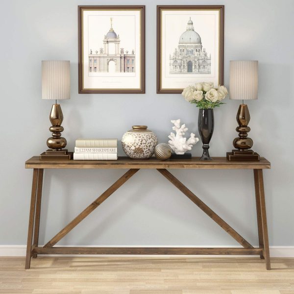 skinny wood console table