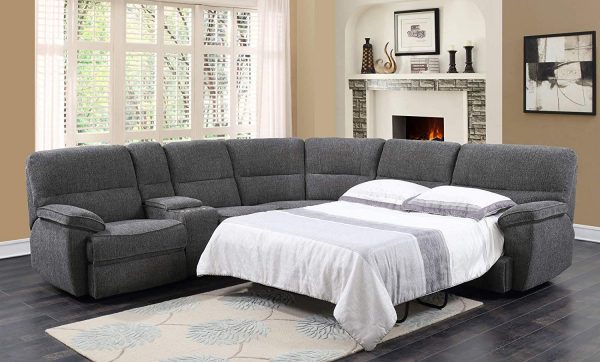 Sectional Sleeper Sofa With Recliners And Cupholders 600x362 