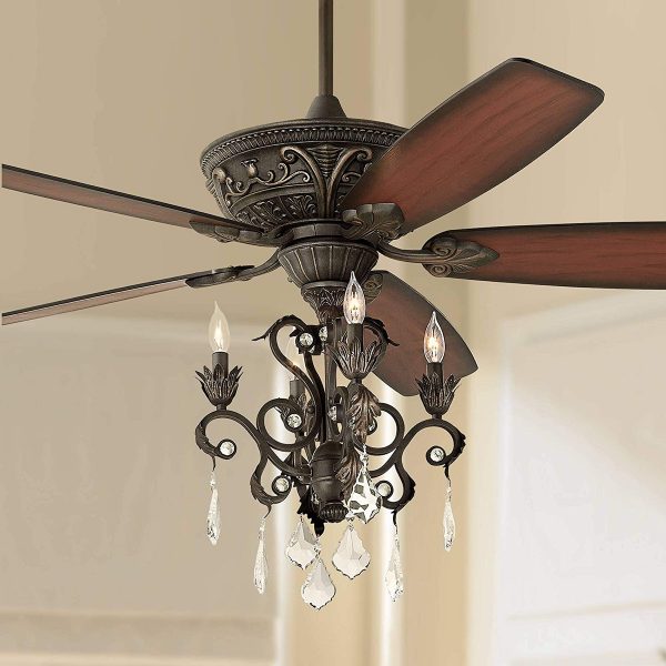 modern crystal flower chandelier ceiling fan