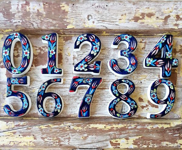 Apartment Numbers Handmade Ceramic Fancy House Numbers Dog House Numbers Office Numbers Wedding Table Numbers Ceramic Numbers 