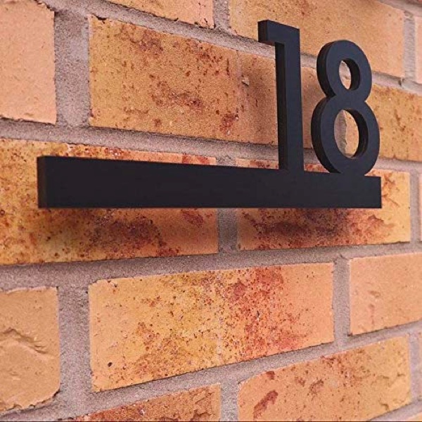 12 inch Large Modern House Numbers Art Deco Home Number - Architectural Home Address Sign B12