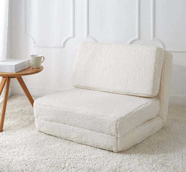 Stylish Folding Sleeper Chair Luxurious Foam Mattress Look For Modern Spaces 600x555 
