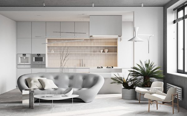 Cool Neutral Interiors With Distinctive Statement Furniture