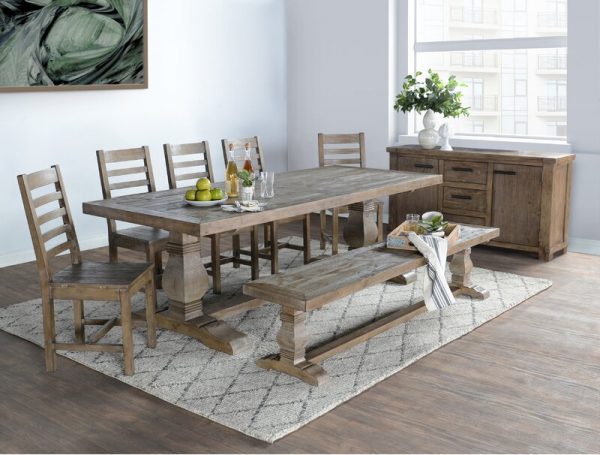 Dining table Kitchen Table Solid Pine White Farmhouse Style NEW Drawer 