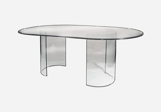 Glass Racetrack Dining Table All Clear with Modern Design with Oval Top