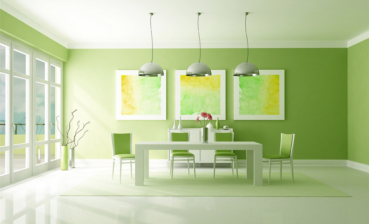 lime green dining room