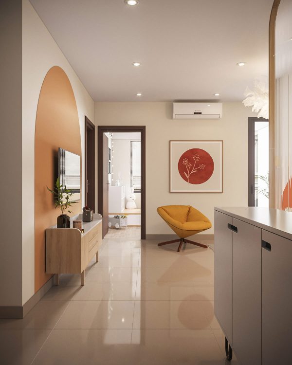Creating Well Rounded Interiors With Circle Themes & Orange Accents