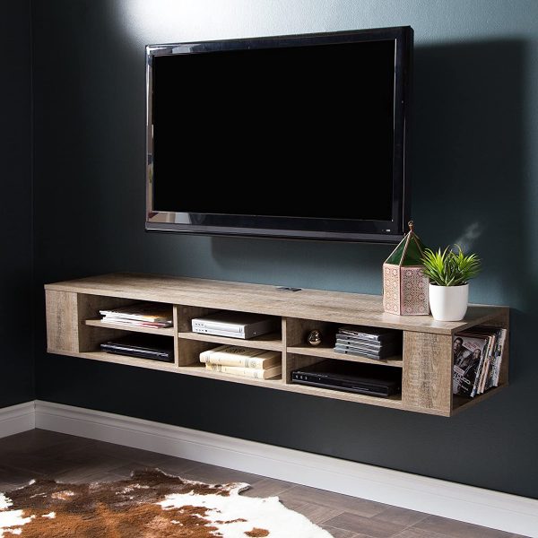 Wood TV Stand Console Media Cabinet Econ Entertainment Table Center Storage Bins 