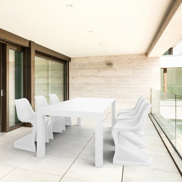 140 x 80 x 75 cm Fesjoy White Dining Table Simplicity Kitchen Room Table Rectangular Modern 