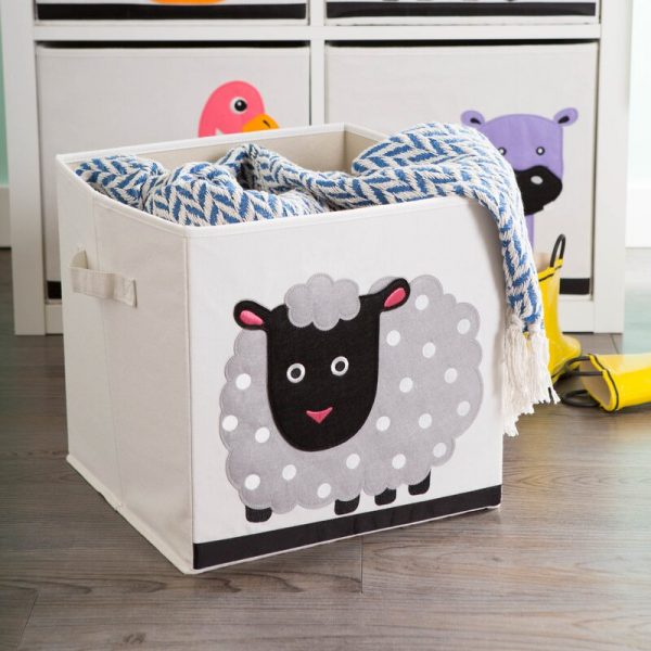 Large Linen Fabric Foldable Storage Cubes Bin Box Containers with Lid and Handles for Dog Apparel & Accessories Dog Clothing Geyecete Large Storage Boxes Dog Toys Dog Coats 