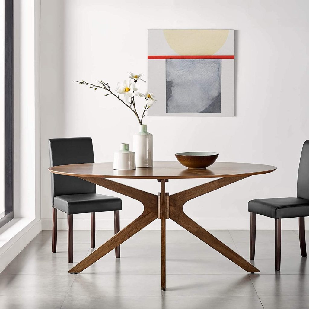mid century modern oval dining table with star base stylish furniture
