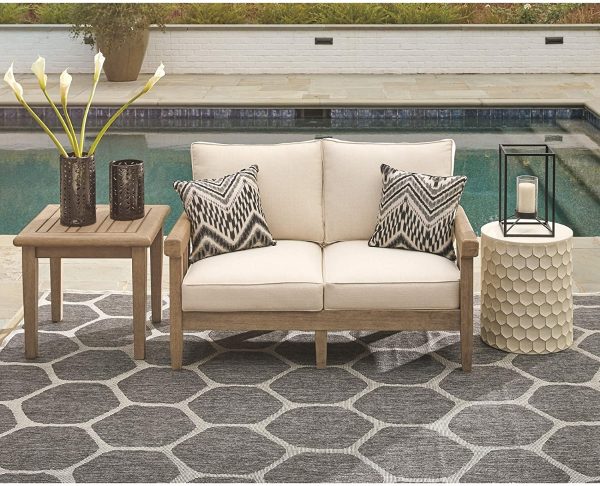 Ottoman & Coffee Table 3 Piece Patio Sectional Furniture Set with Back Seat Cushions Brown Wicker & Turquoise Cushion Outdoor Armless Chair Wicker Sofa 