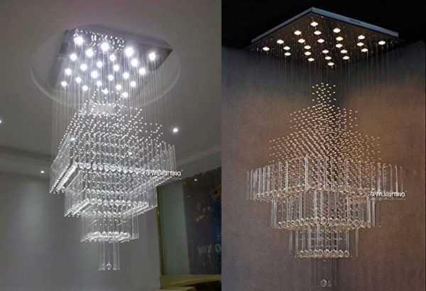 Modern Crystal Chandelier Lights Luxury Clear K9 Crystal Droplet Elegant 