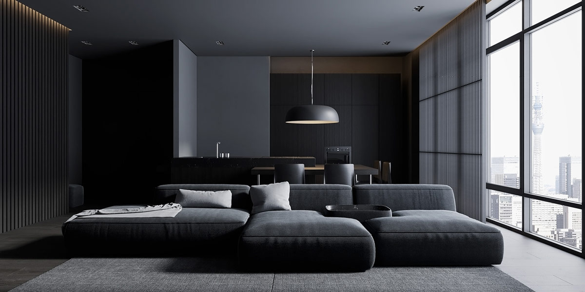 charcoal modular sofa | Interior Design Ideas