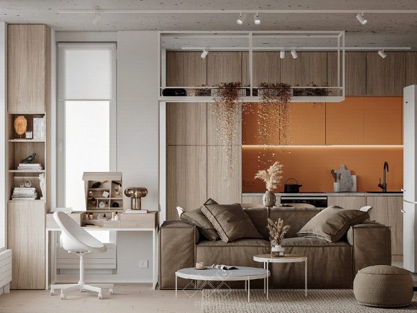 Adding Heat To Neutral Interiors With Fiery Orange Accents