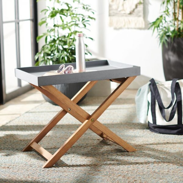 Details about   Adirondack Round Shape Folding Side End Table Wood Side Table Home Outdoor Desk 