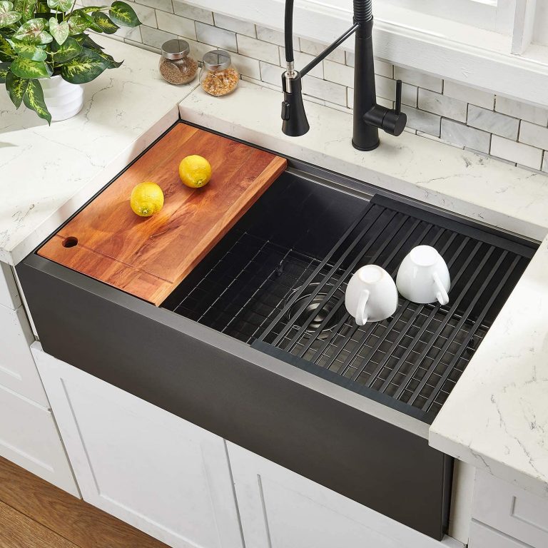 modern black farmhouse sink matte finish over stainless steel includes