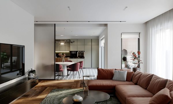 Enriching 160 Sqm Interiors With Brown, Red & Rust Accents (Plus Floor Plans)