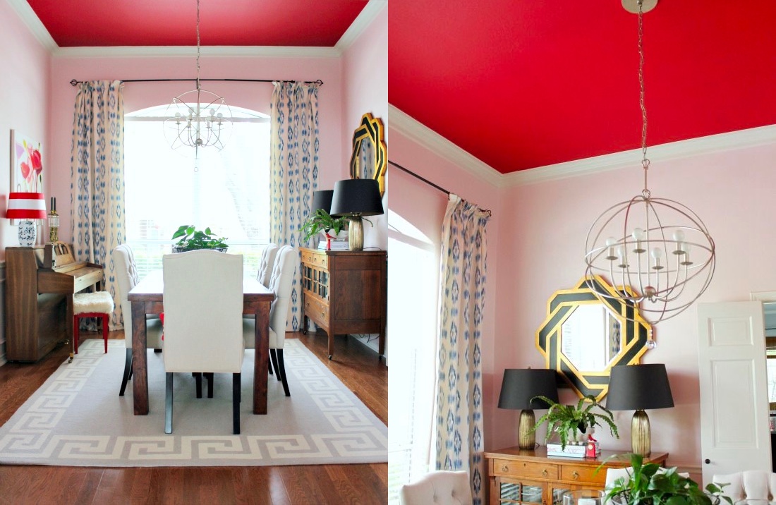barndom Kronisk Religiøs red ceiling dining room | Interior Design Ideas